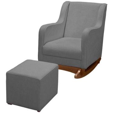 Imagem de Poltrona Amamentação Aquila Plus Com Puff Boucle Cinza - Fratello - FR