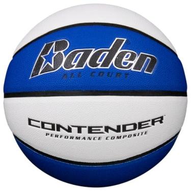 Imagem de Baden Contender Basketball | Intermediário 71 cm para jogos internos e externos, design durável de canal amplo, azul/branco