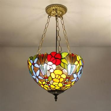 Imagem de Luminária pendente contemporânea de vidro colorido com LED, estilo americano luxuoso e criativo, para sala de estar, restaurante, quarto, hotel, casa de campo, corredor, café, bar ou escada