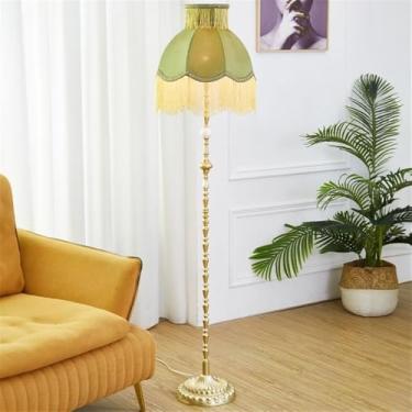 Imagem de Luminária de chão francesa de luxo com franjas, LED, estilo retrô americano, para sala de estar, sofá, quarto, escritório, casa de campo, hotel, estilo campestre europeu, criativa, decorativ