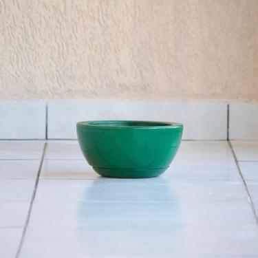Imagem de Vaso de Planta Decoração Centro Mesa Suculentas Cactos Bacia Cuia Lisa Marmorizada Polida 13x25 com Prato (Verde)