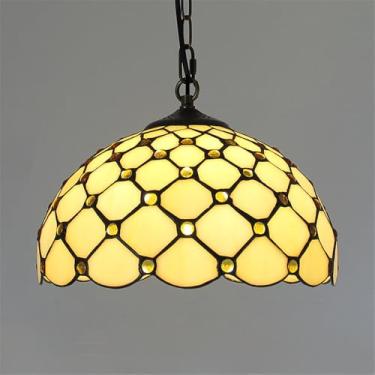 Imagem de Luminária pendente contemporânea de luxo em vidro colorido com LED, estilo retrô americano, ideal para sala de estar, restaurante, quarto, hotel, casa de campo, corredor, café, bar ou escada