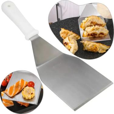 Imagem de 2X Espatula Curva Cabo Branco Larga Grande 10X2