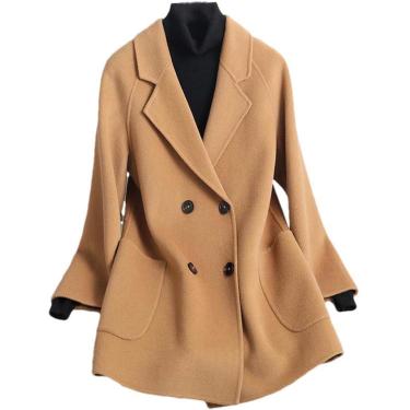 Imagem de Casaco De Caxemira Dupla Face Casaco De Lã Curto E Solto Feminino, black, S