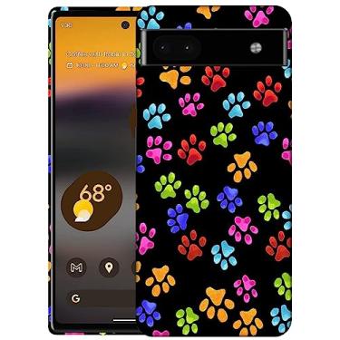 Imagem de SM Cases Capa para Google Pixel 6A - Dog Paw estampa animal multicolorido design impresso 3D capa traseira de plástico rígido para Google Pixel 6A (não para Pixel 7A).
