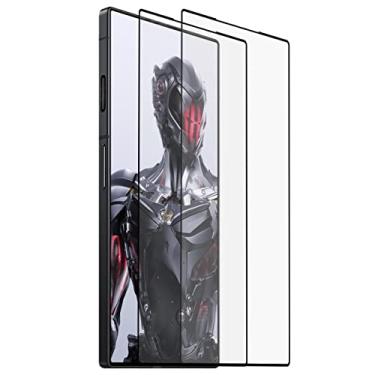 Imagem de OCESTORE Pacote com 2 películas protetoras de tela para impressão de seda, antirriscos, dureza 9H, cobertura total, película protetora de vidro temperado para nubia Red Magic 8 Pro (preto)