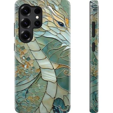 Imagem de Esdot Capa para Samsung Galaxy S24 Ultra - Compatível com carregamento sem fio - Silicone macio de camada dupla + capa rígida - Design de flores silvestres - Capa protetora para celular para mulheres