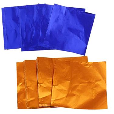 Imagem de Embalagem DIY de papel alumínio embalagem doces 200 peças para casamento - papel de embrulho quadrado brilhante, papel de embrulho de chocolate - ótimo para presentes DIY, lembrancinhas de festa