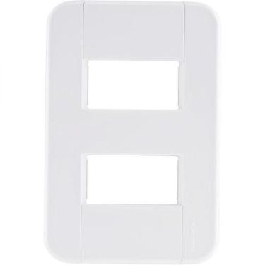 Imagem de Placa 2 Postos Afastados 4x2 Tramontina Tablet Branca