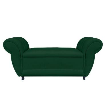 Imagem de Divã Recamier Com Baú Grécia 1,55 Cm Suede Verde