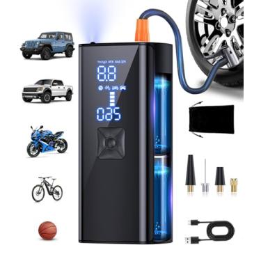 Imagem de Compressor de ar portátil para inflador de pneu, inflador de pneu 150PSI com manômetro, bomba de ar 2x mais rápida para carro, carro, motocicleta, bola e mais