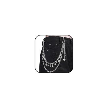 Imagem de Corrente de calça Star para mulheres, saia Y2K, corrente de jeans, corrente de bolso para calças, motociclista, quadril, punk, acessórios para festivais de música, concertos, cosplay, adjustable