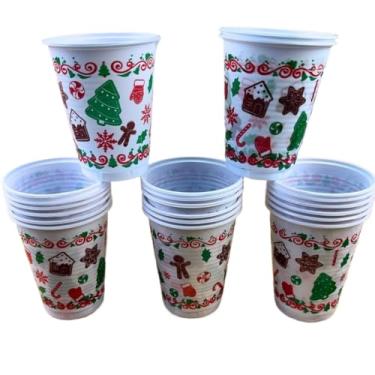 Imagem de Copos Descartáveis Natal 200ml - Copos de Plástico para Festa com Estampa Natalina para Ceia, Confraternização e Decoração(50 COPOS NATAL 200ML)