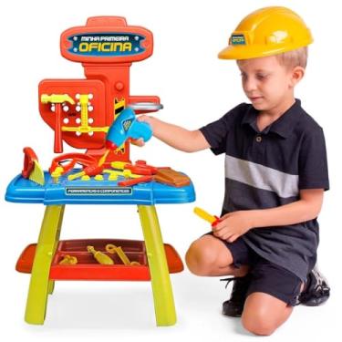 Imagem de Minha Primeira Oficina Maleta Ferramentas Infantil 56 Peças Kit Oficina Brinquedo Criativo Educativo Completo