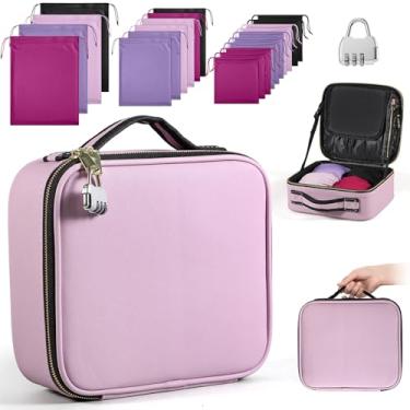 Imagem de Eccliy Organizador de bolsa de armazenamento de brinquedos para adultos com 20 sacos de cordão de tamanhos diferentes, caixas de armazenamento de brinquedos para mulheres e homens (roxo claro, 26 x 23