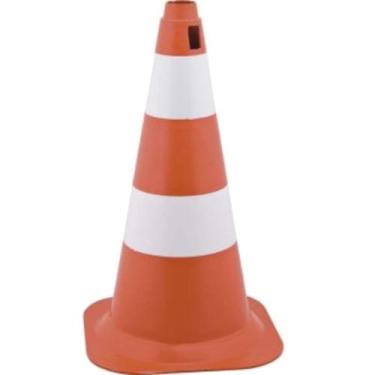Imagem de Cone 50cm Branco/Laranja POLIET - 7029000504 - VONDER