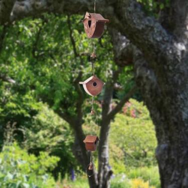 Imagem de RNXRZANK Corrente de Chuva Decorativa para Exteriores, em Liga de Alumínio, com Coletor de água Da Chuva para Calhas E Varandas.