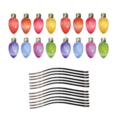 Imagem de Generic Ímãs de Luz Reflexiva Multicolorida Decorações Em Forma de Lâmpada Conjunto para Geladeira de Carro - Fácil de Aplicar Acento Festivo (#2)