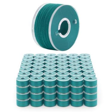 Imagem de Mandala Crafts 144 Teal SA156 Bobinas pré-enroladas para máquina de costura Singer -15J SA156 Linha de bobina pré-preenchida para máquina de costura Brother e bordado