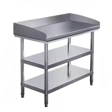 Imagem de Mesa de trabalho comercial, mesa de suporte de equipamento de aço inoxidável, mesa de aço inoxidável para preparação e trabalho com backsplash (120 x 40 cm)