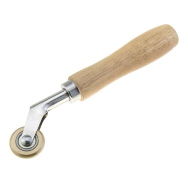 Imagem de LUORNG Rolo de costura de latão, rolo de detalhe de piso de telhado e vinil com cabo de madeira