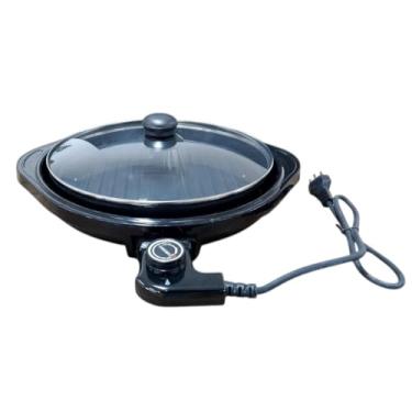 Imagem de Grill Elétrico Redondo Premium, com Termostato, 220V, Preto, para Cozinha