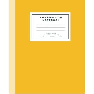 Imagem de Composition Notebook, 9.25 x 7.5 Inches, 100 Sheets, Golden and Blond Soft Cover, College Ruled or Medium Ruled Paper.