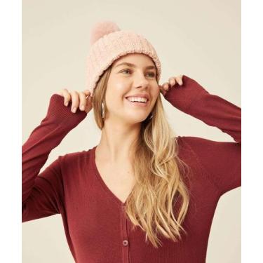 Imagem de Touca Feminina Tricô Pompom Marisa-73367, UN, Rosa