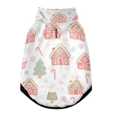 Imagem de SEHANY Casaco de Natal de gengibre para cães pequenos, superquente à prova de vento, jaqueta de inverno macia e aconchegante para animais de estimação para clima frio na neve com coleira para animais