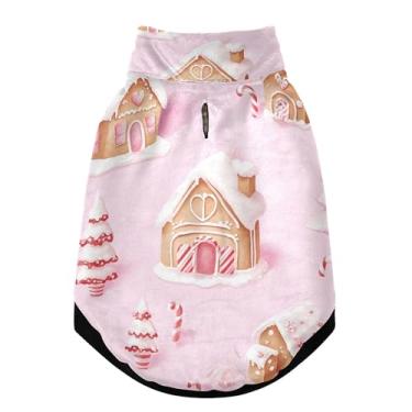 Imagem de SEHANY Casaco de Natal de gengibre para cães pequenos, super quente, à prova de vento, jaqueta de inverno, macia, aconchegante para animais de estimação, moletom para clima frio na neve com furo na