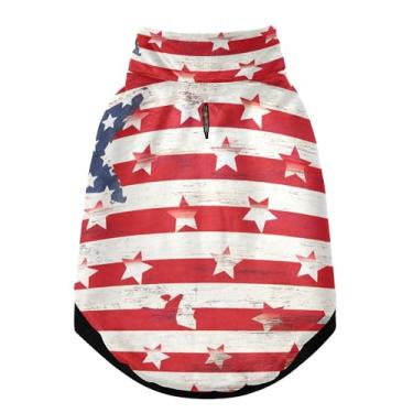 Imagem de SEHANY Casaco de cachorro com bandeira americana para cães pequenos, superquente, à prova de vento, jaqueta macia e aconchegante para animais de estimação, moletom para clima frio na neve com furo de