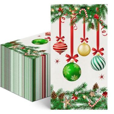 Imagem de Janlaugh 100 guardanapos de papel de Ação de Graças de Natal, 2 camadas, Feliz Natal, outono, Dia de Ação de Graças, guardanapos de jantar, toalha descartável para hóspedes para decoração de festa de