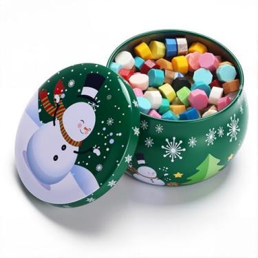 Imagem de Contas de cera de vedação de Natal cores aleatórias contas de lacre de cera para convites de Natal, cartas de ano novo, convites de casamento, cartas, envelopes, embalagem de artesanato (embalado em