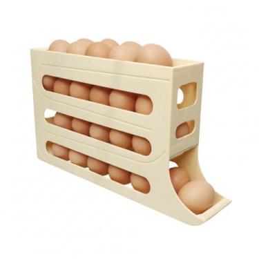 Imagem de Organizador de Ovos para Geladeira, 4 Camadas, Capacidade 18 Ovos, Dispensador Automático