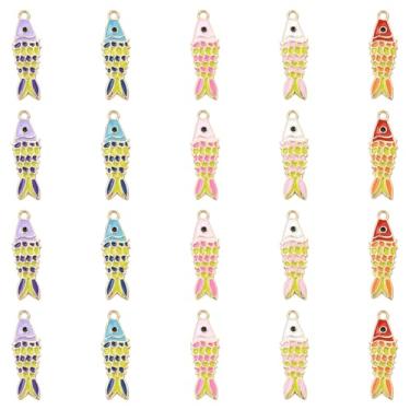 Imagem de Ipotkitt Berloques esmaltados para máquina de costura, tema química, peixe, flor, berloques para fazer joias faça você mesmo, pulseira, colar, brincos, artesanato, Esmalte, Sem Pedra Preciosa