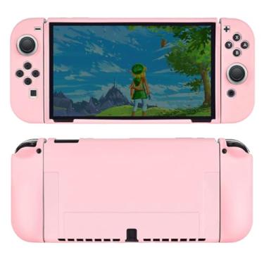 Imagem de Protective case for Nintendo Switch OLED 2021, Dockable Silicone Switch OLED Case, Ergonomic Grip Cover Shock-Absorbent & Anti-Scratch Soft Cases Slim Shell Travel Protector, Pink