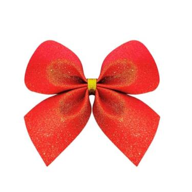 Imagem de Kit 12 Laço Lacinho G de Natal Enfeite Natalino Arvore Luxo (Vermelho Furta Cor)