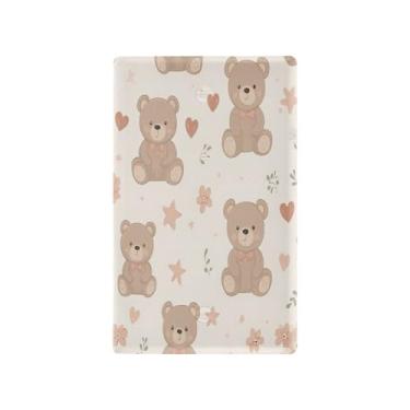 Imagem de Wassud Placa de cobertura para interruptor de luz, adorável urso com corações, capas de tomada decorativas, placa de parede para tomadas elétricas em branco 11 x 6 cm