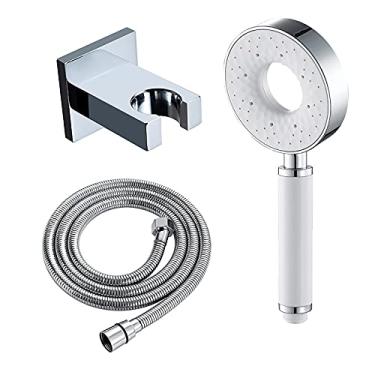 Imagem de Banheiro, vaso sanitário, chuveiro multifuncional conjunto de cabeça de chuveiro portátil abs chuveiro de mão chuveiro de chuva massagem spa chuveiro de mão redondo cabeça de chuveiro com mangueira de