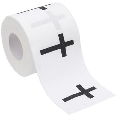 Imagem de SOFPLATE Fita Atlética Cruz Branca 5 cm x 7 m Fita Adesiva Esportiva Algodão Macio Joelhos Esportivos Tornozelos Envoltórios de Lesão Versículo da Bíblia Bandagem Fitas de Pulso para Futebol Beisebol