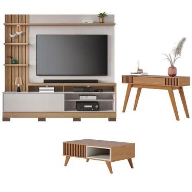 Imagem de Estante Home Theater Maceió Com Pés com Mesa de Centro Jeri Freijó Off