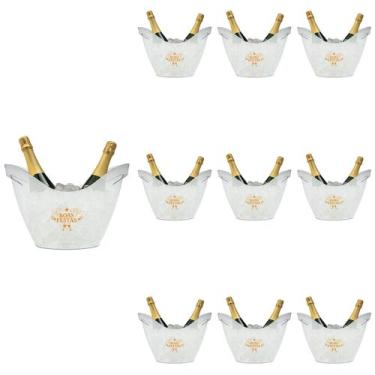 Imagem de Champanheira Acrílico 8L Boas Festas Acrílico Premium 10pçs - NEOPLAS,