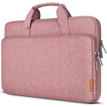 Imagem de DOMISO Bolsa de manga para laptop de 17,3" resistente à água com alça para Dell/MSI GS73VR Stealth Pro/HP Envy 17/LG Gram 17"/ROG Strix GL702VS/17,3", rosa