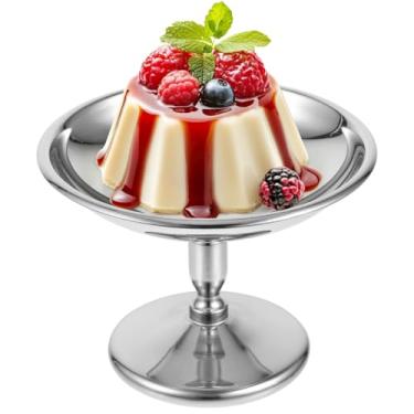 Imagem de PRETYZOOM Copo de sobremesa de metal, tigela de sorvete, recipiente multifuncional de base alta