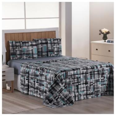 Imagem de Lençol 4 Peças 400 Fios Solteiro/Casal/Queen Estampa Exclusiva Floral Geométrico(Geométrico - 03,Queen 4 peças)