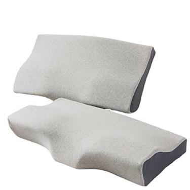 Imagem de SPXMQSS Travesseiros ergonômicos para dormir no pescoço, travesseiro ortopédico para reparo de correção de divisão de dormir, contorno cervical, travesseiro antironco para dorminhocos de lado, suporte