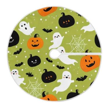 Imagem de JUZIHAI Halloween Boo Saia de árvore de abóbora tapete de árvore de Natal ornamentos de decoração de férias para ambientes internos e externos em casa, 91 cm