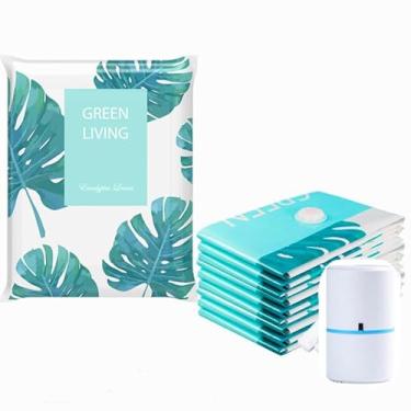 Imagem de Bomba elétrica gratuita + 4 sacos a vácuo 50 x 70 cm, bolsa de armazenamento de compressão para roupas e brinquedos de pelúcia