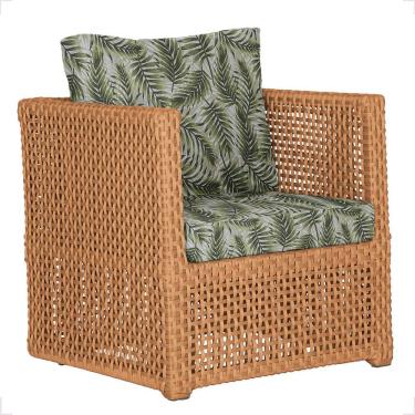 Imagem de 1 Poltrona Madri Alumínio Corda Náutica Estofado 5 Trama Terra Cota