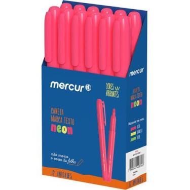 Imagem de Caneta Marca Texto Rosa Caixa com 12 - Mercur